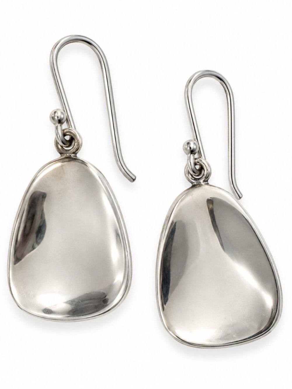 925 Sterling Silver Modernist Teardrop Dangle Earrings Thailand 9g